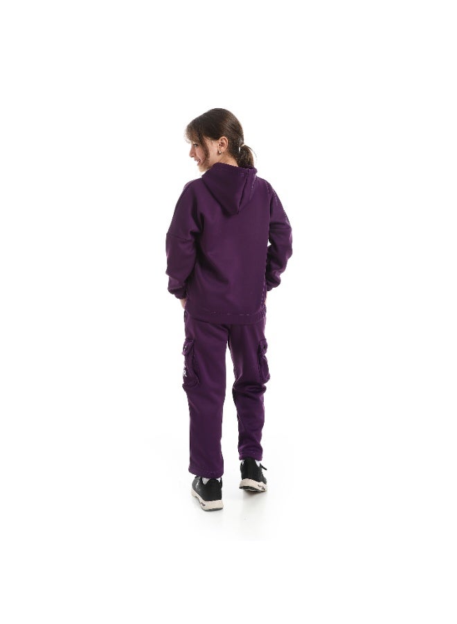 Caesar Girls' winter tracksuit with a fur-trimmed back - Image 5